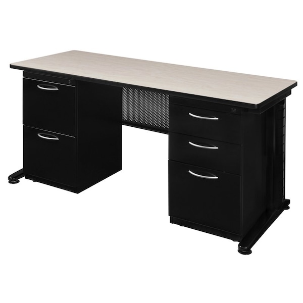 Fusion Fusion Double Pedestal Desks, 24 D X 29 H, 72 W X Wood, Metal MDP7224PL - main